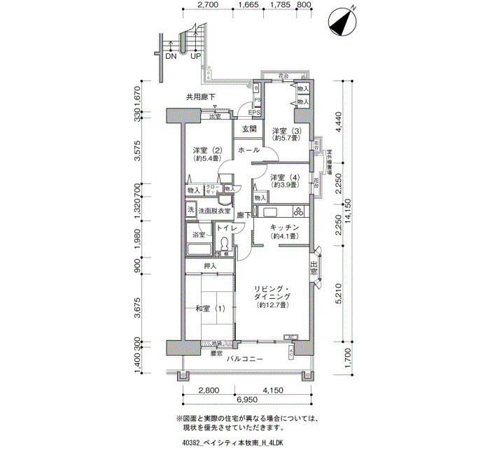 ベイシティ本牧南 間取り図