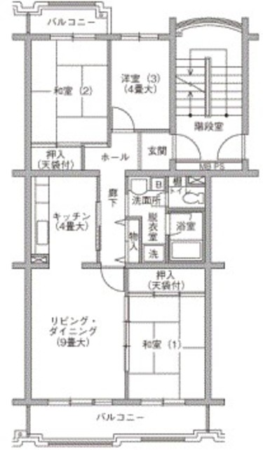 金沢シーサイドタウン柴3号棟 間取り図