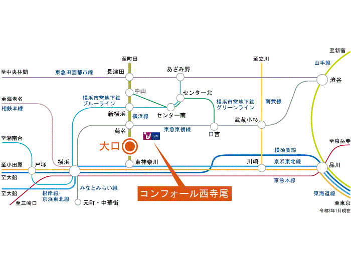 コンフォール西寺尾 地図