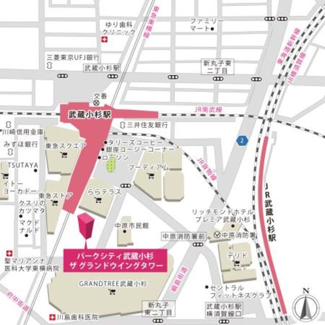 パークシティ武蔵小杉　ザグランドウイングタワー 地図