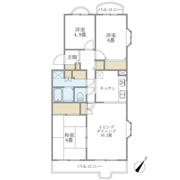 東建ニューハイツ東林間 間取り図