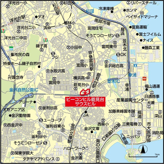 ビーコンヒル能見台サウスヒル 地図