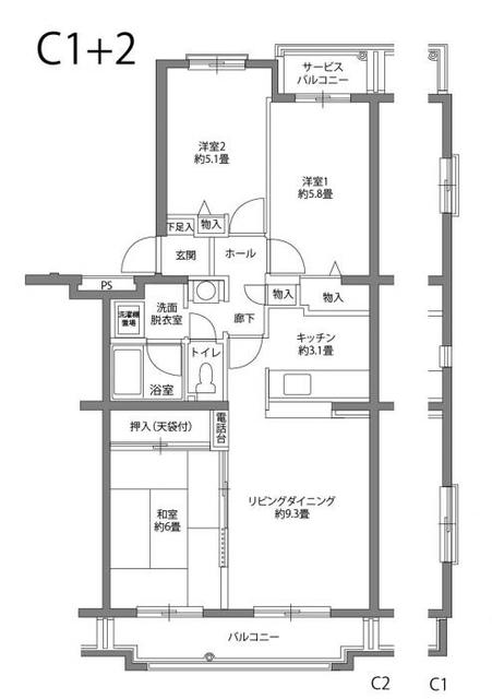 ヒルズ南戸塚 間取り図