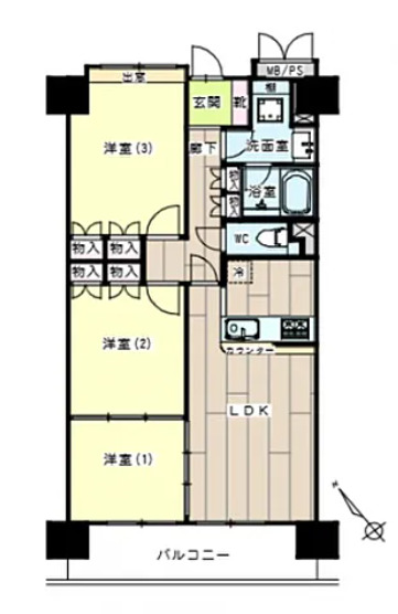 サンリバーオオモリ 間取り図