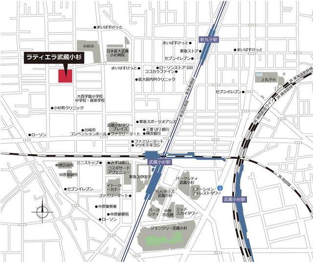 ラティエラ武蔵小杉 地図