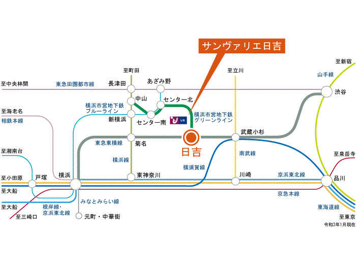 サンヴァリエ日吉 地図