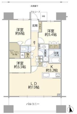 カワサキ・ミッドマークタワー 間取り図