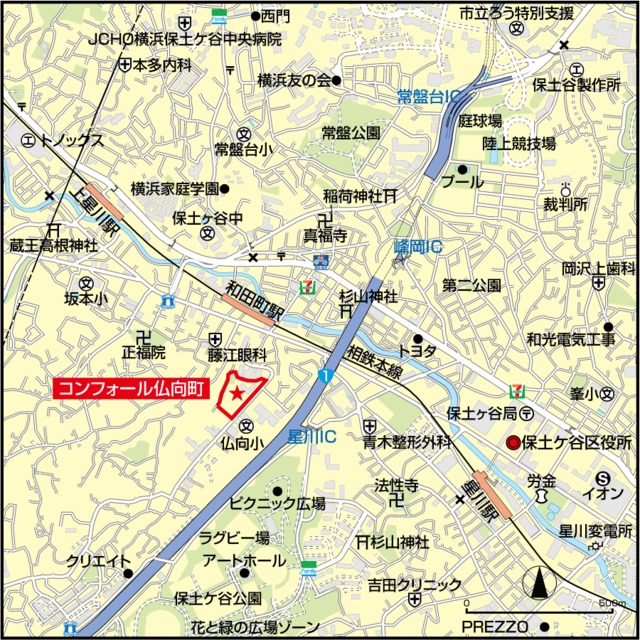 コンフォール仏向町 地図