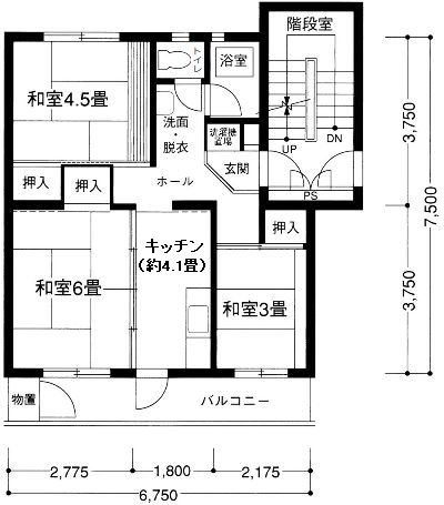 藤沢西部第2　3-18号棟 間取り図